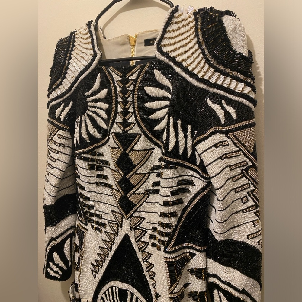 Balmain H&M Rhinestone Beaded Embellished Dress US 8 RARE New Years Party - Picture 7 of 16